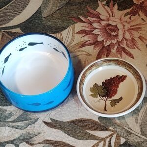 PETS: CAT FISH SEE-THRU WATER BOWEL & Mini GRAPE Dish